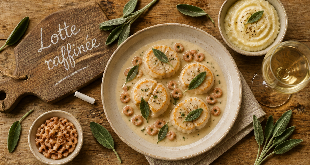 recette de lotte raffinée médaillons sauce crémeuse