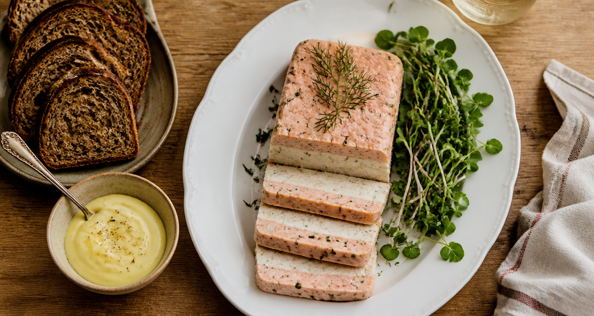 terrine de poisson saumon cabillaud tranchée assiette