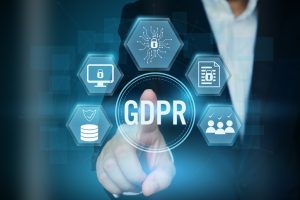  >thisisjustarandomplaceholder<Businessman pointing icon of GDPR - General Data Protection Regulation concept ,creative design for banner. | Iberian Press® 
