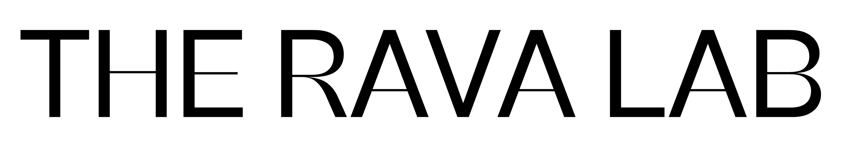 Logo reading "THE RAVA LAB" in a tall geometric font (brand mark).