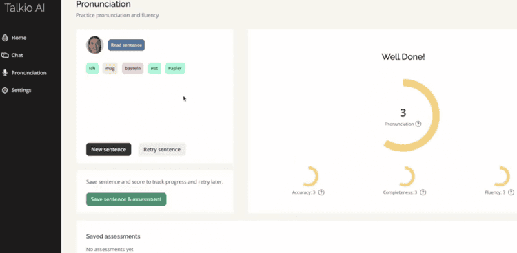Language learning dashboard interface showing multilingual progress tracking