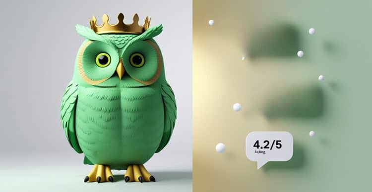 Split-screen illustration comparing Duolingo Premium features with modern language learning tools, featuring Duo owl and conversation elements