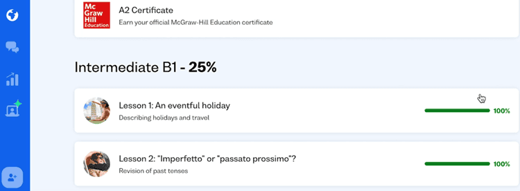Busuu Lessons Arranged Along the CEFR Grid