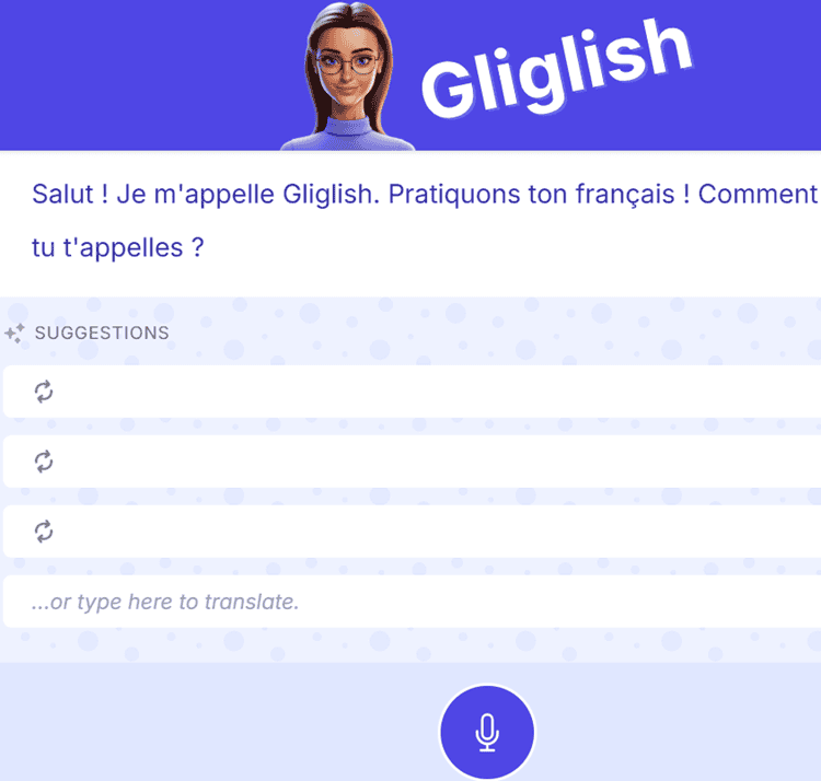 Gliglish User Interface