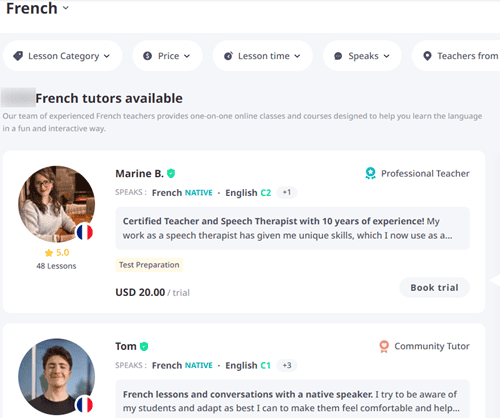 Take one-on-one lessons with italki