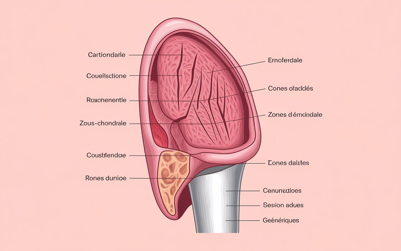 Chondropathie stade 3 genou traitement coupe anatomique cartilage