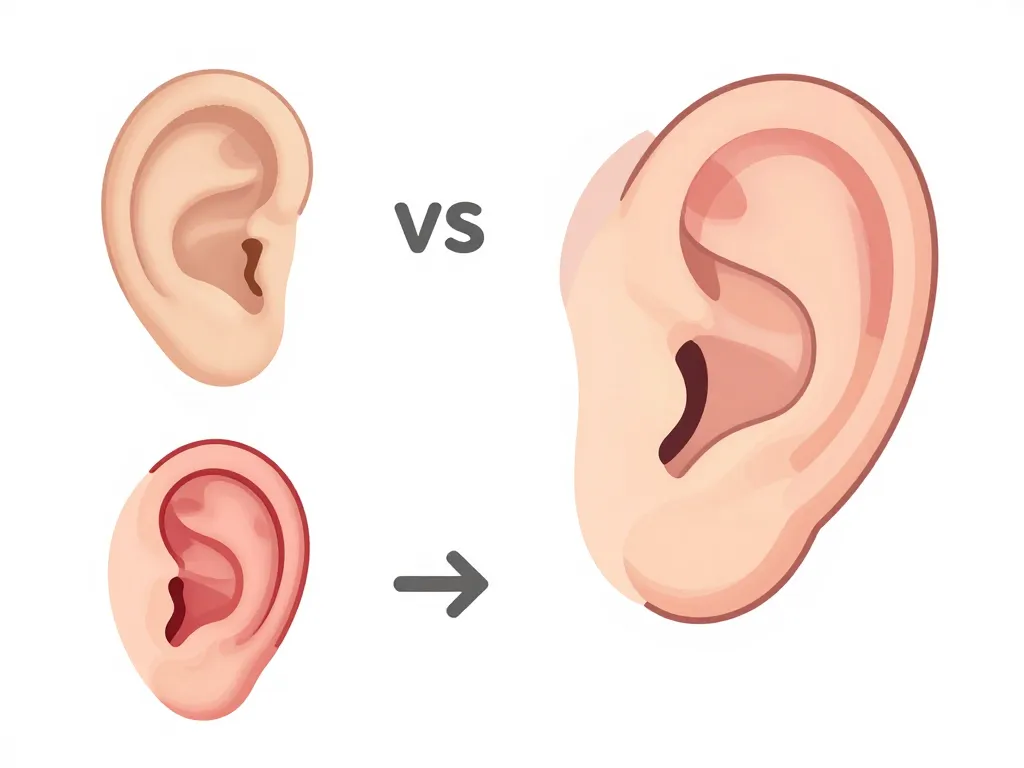 Schéma différences anatomiques lobes oreille