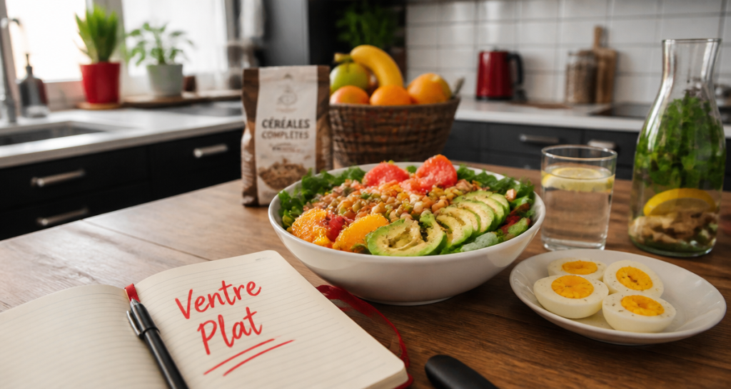 maigrir du ventre alimentation salade œufs fruits