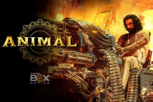 Futuristic Animated Scene With A Man Operating A Large Robotic Machine, Fiery Background, And Dynamic Design Elements Emphasizing Movie Themes And Entertainment.