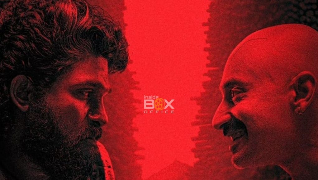 Bearded man and bald man smiling at each other with red background and graphics promoting Inside Box Office.