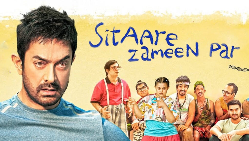 A man with a surprised or confused expression in the foreground with a group of diverse comedic characters in the background, featuring vibrant colors and humorous theatrical style.