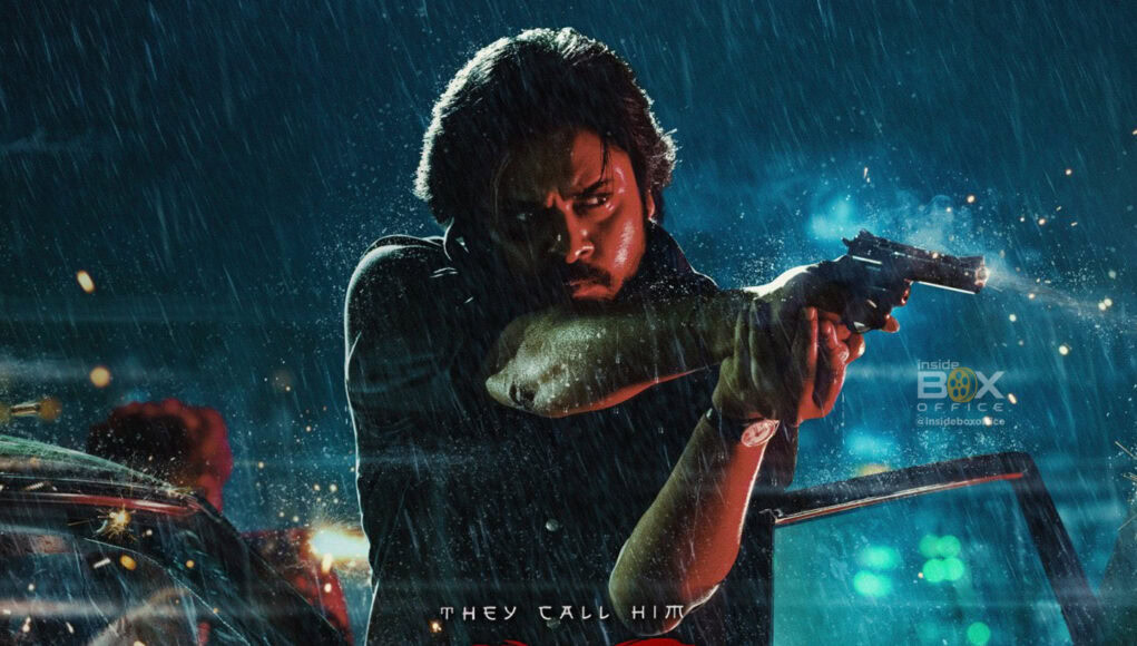 Rain-soaked action scene featuring a detective aiming a gun, from the movie "OG," emphasizing crime thriller and police procedural themes.