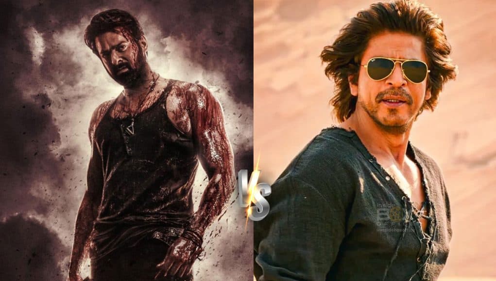 Versus of Bollywood action hero and Hollywood celebrity in a dynamic movie poster comparison.