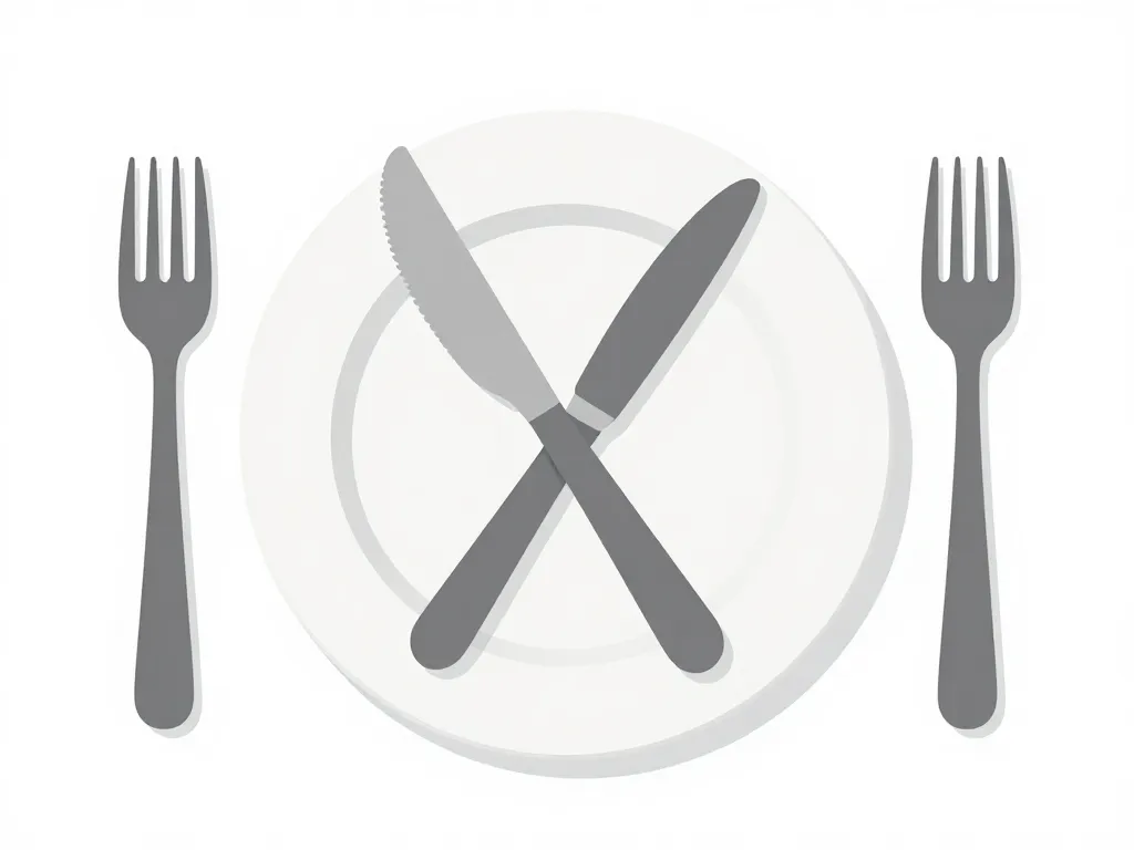 Position des couverts dans l'assiette diagramme pratique