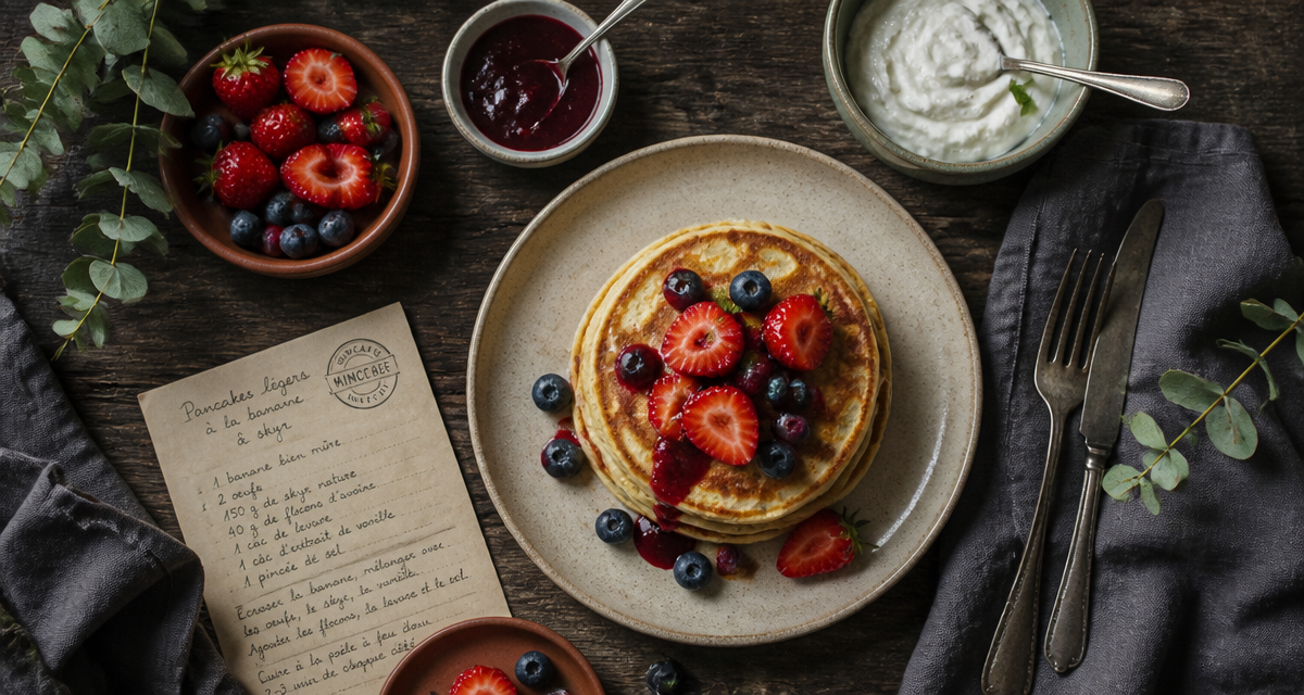 pancake peu calorique moelleux et fruits rouges