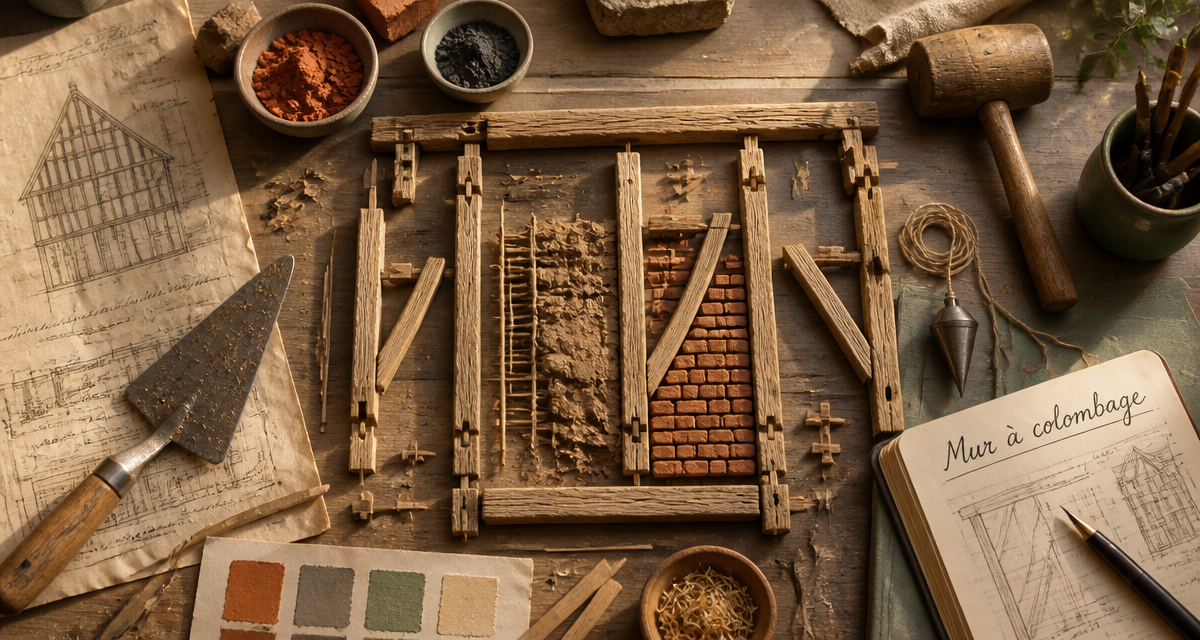 plan de travail artisan rénovation mur colombage