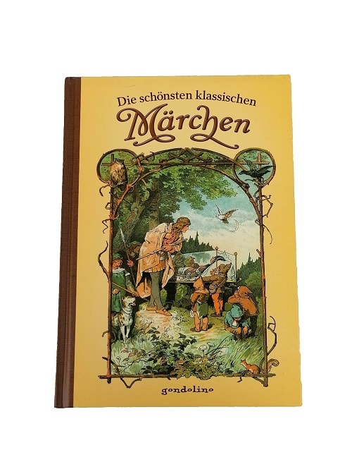 Altes Märchenbuch mit klassischer Holzgestaltung, ideal für Sammler und Kinder.