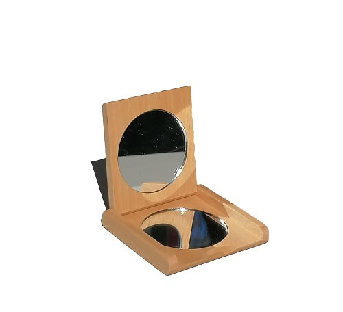 Massivholz Make-up- und Kosmetikspiegel, handgefertigt.