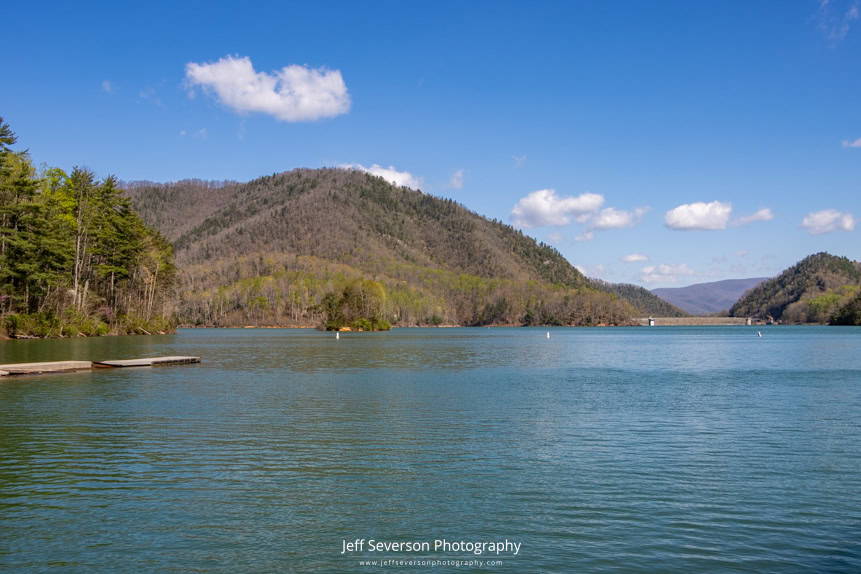 A fishing and boating area at Watauga Lake in Elizabethton, TN on an April morning.