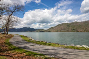 A cloud filled spring morning along the shore of Watauga Lake in Elizabethton, TN.