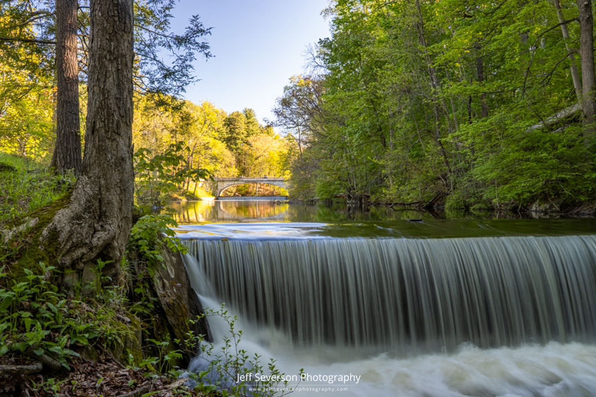 A long exposure photo of the waterfall on Crum Elbow Creek at Vanderbilt Mansion National Historic Site in Hyde Park, NY.
