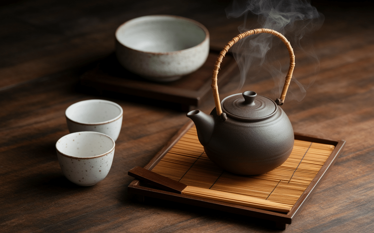 Ustensiles traditionnels préparation thé japonais kyusu chasen