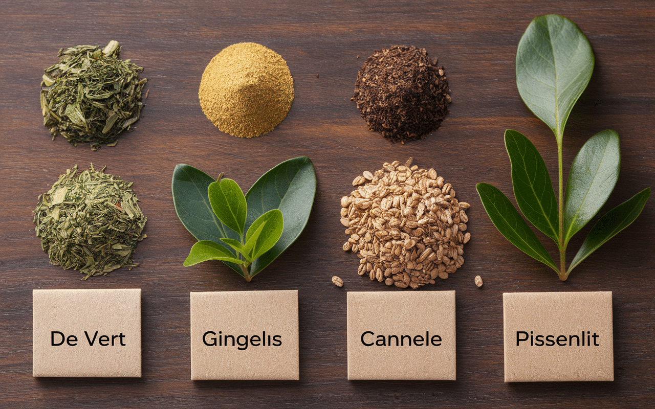 7 plantes minceur sur surface en bois