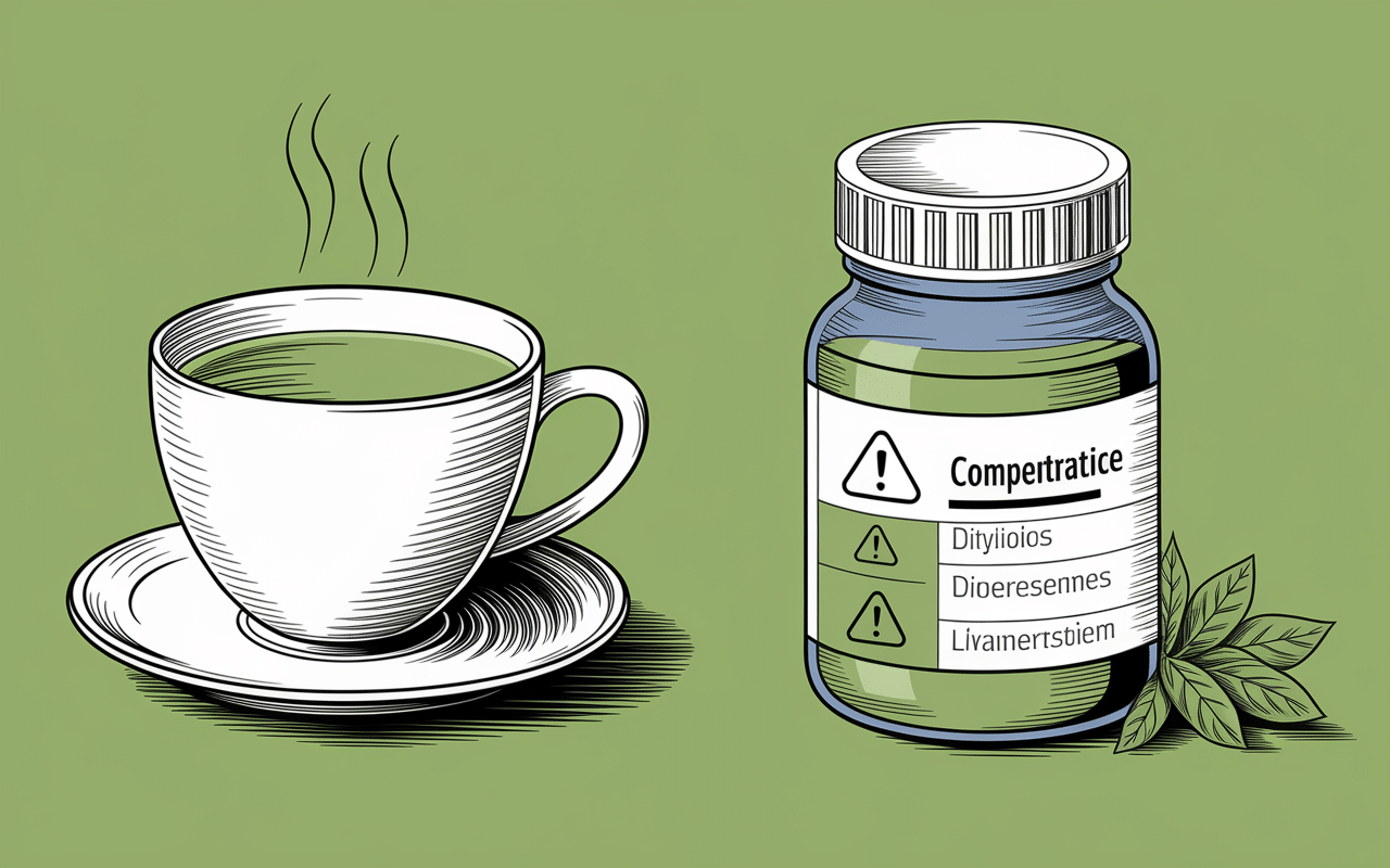 Infusion de thé vert vs compléments - sécurité hépatique