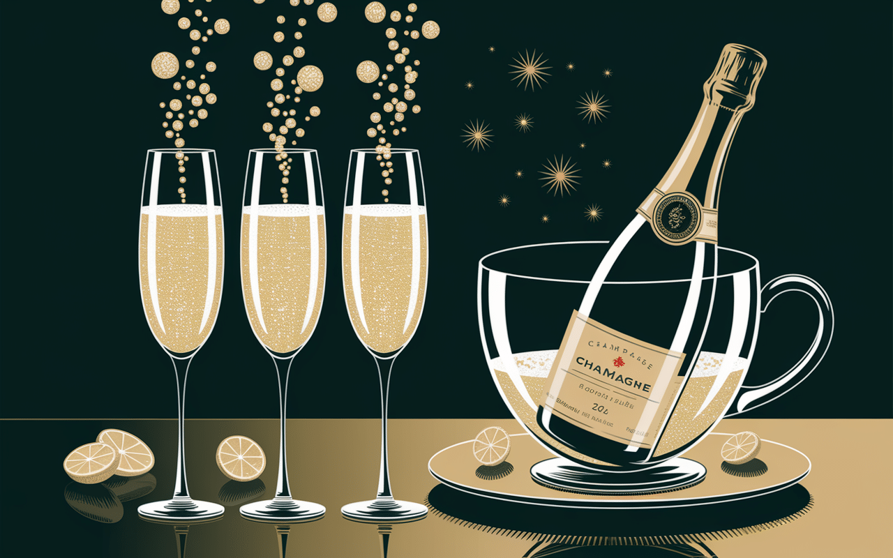 flutes champagne alcool moins calorique bulles dorees