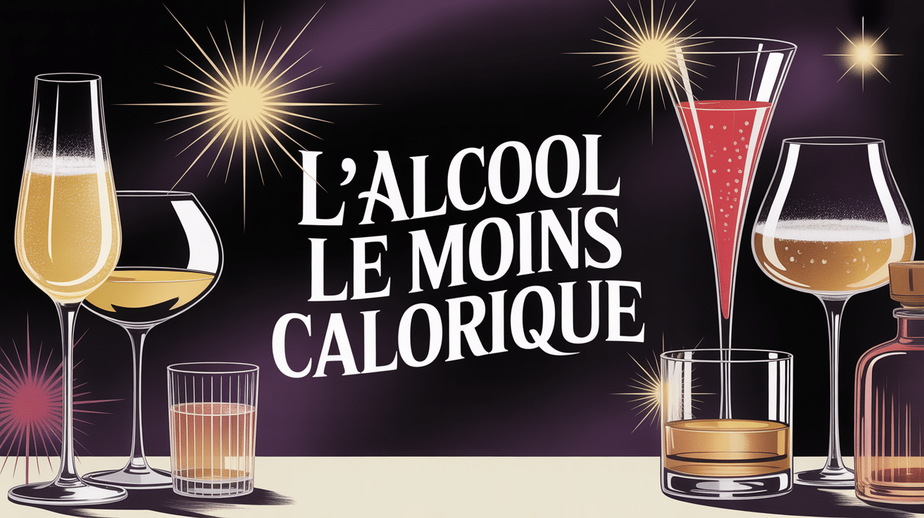table avec verres alcool moins calorique champagne vin spiritueux