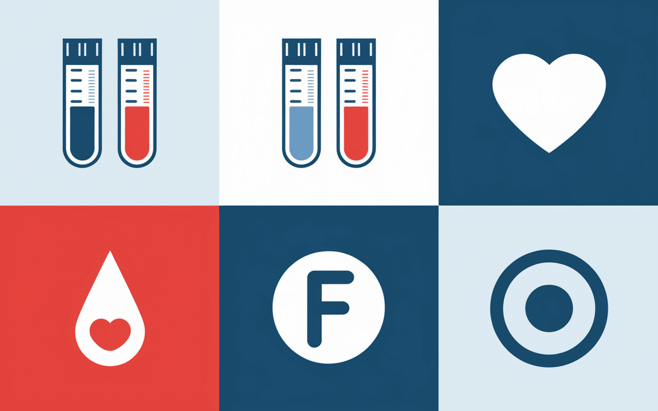 infographie analyses sanguines prise de sang a jeun tubes icones glycémie cholestérol fer