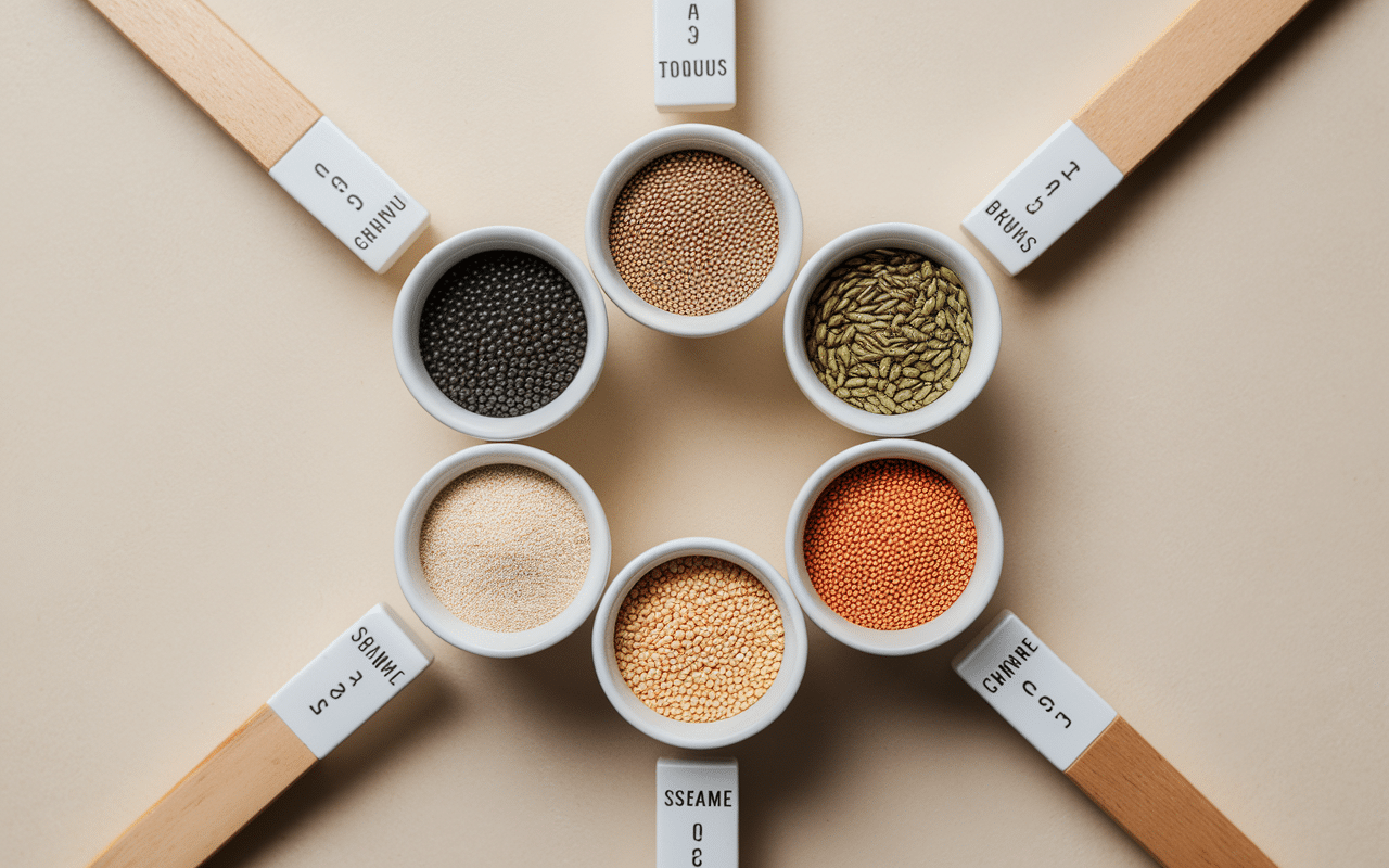 Bols de graines avec portions recommandées