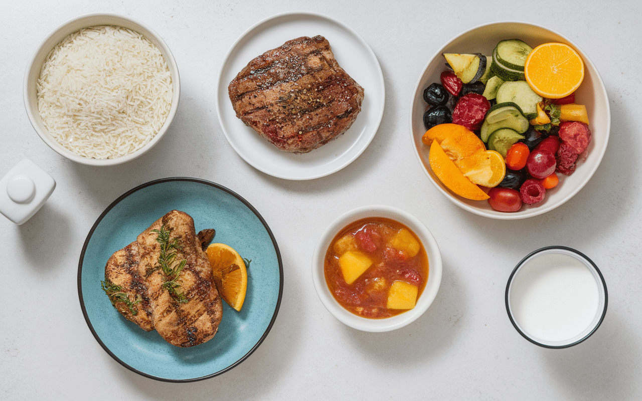 Sélection d'aliments conformes au régime sans résidu