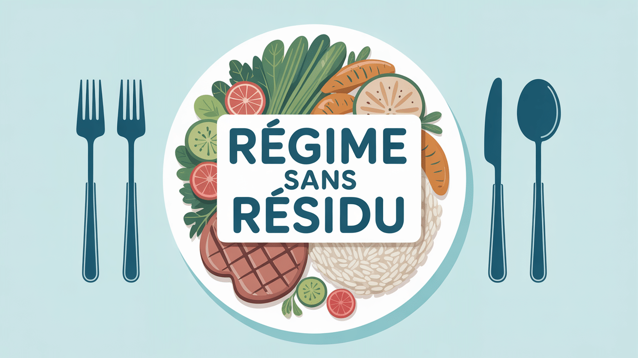 Assiette avec aliments adaptés au régime sans résidu
