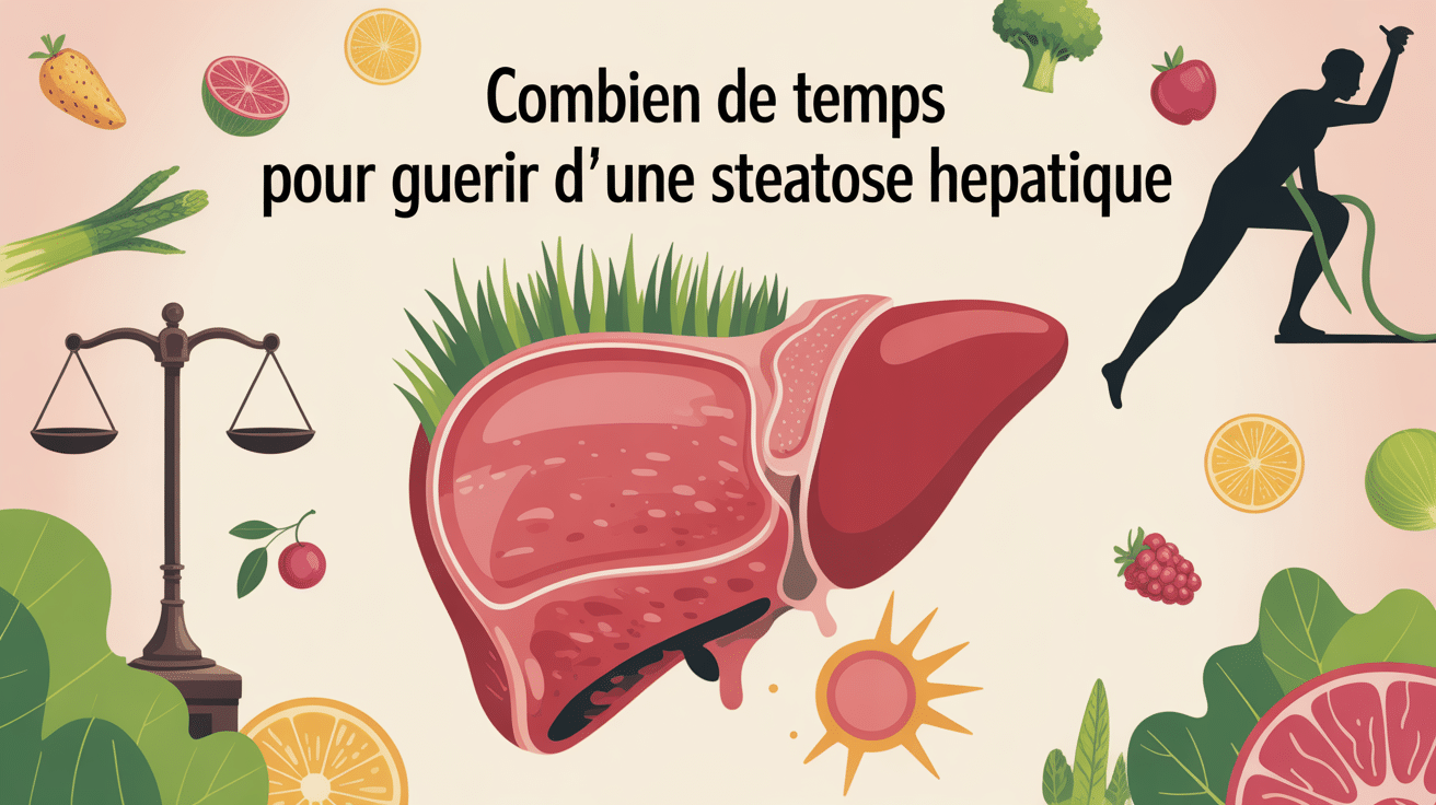 Illustration stylisée du foie montrant guérison de la stéatose hépatique