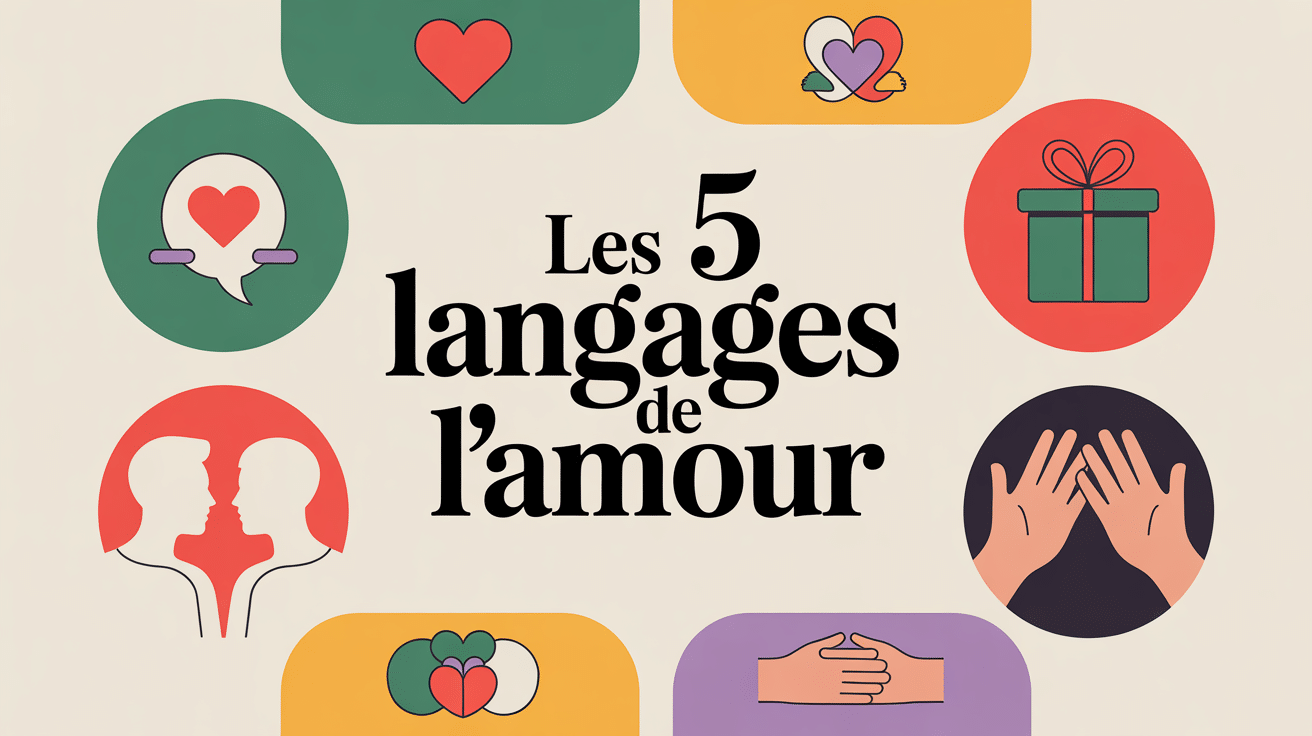 Illustration moderne des 5 langages de l'amour
