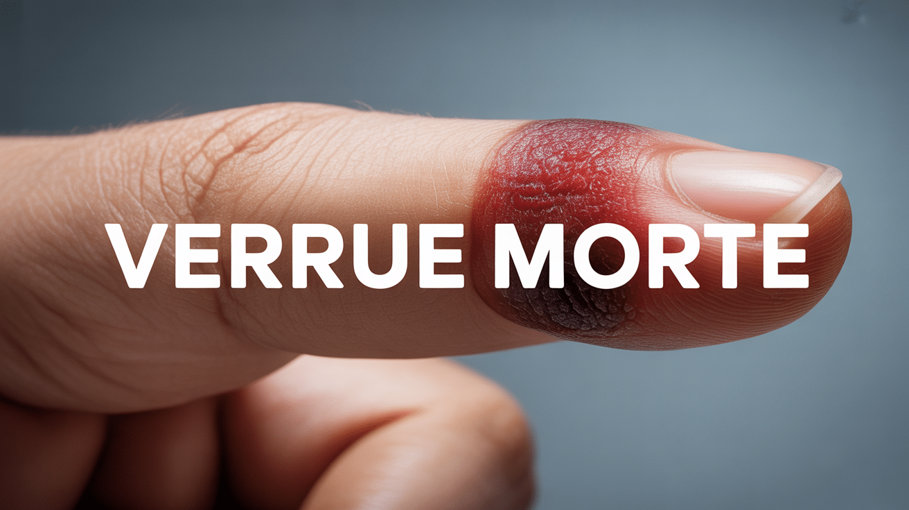 Gros plan verrue morte sur doigt