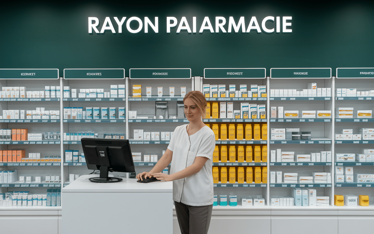 Pharmacien conseillant client fausse dent en pharmacie