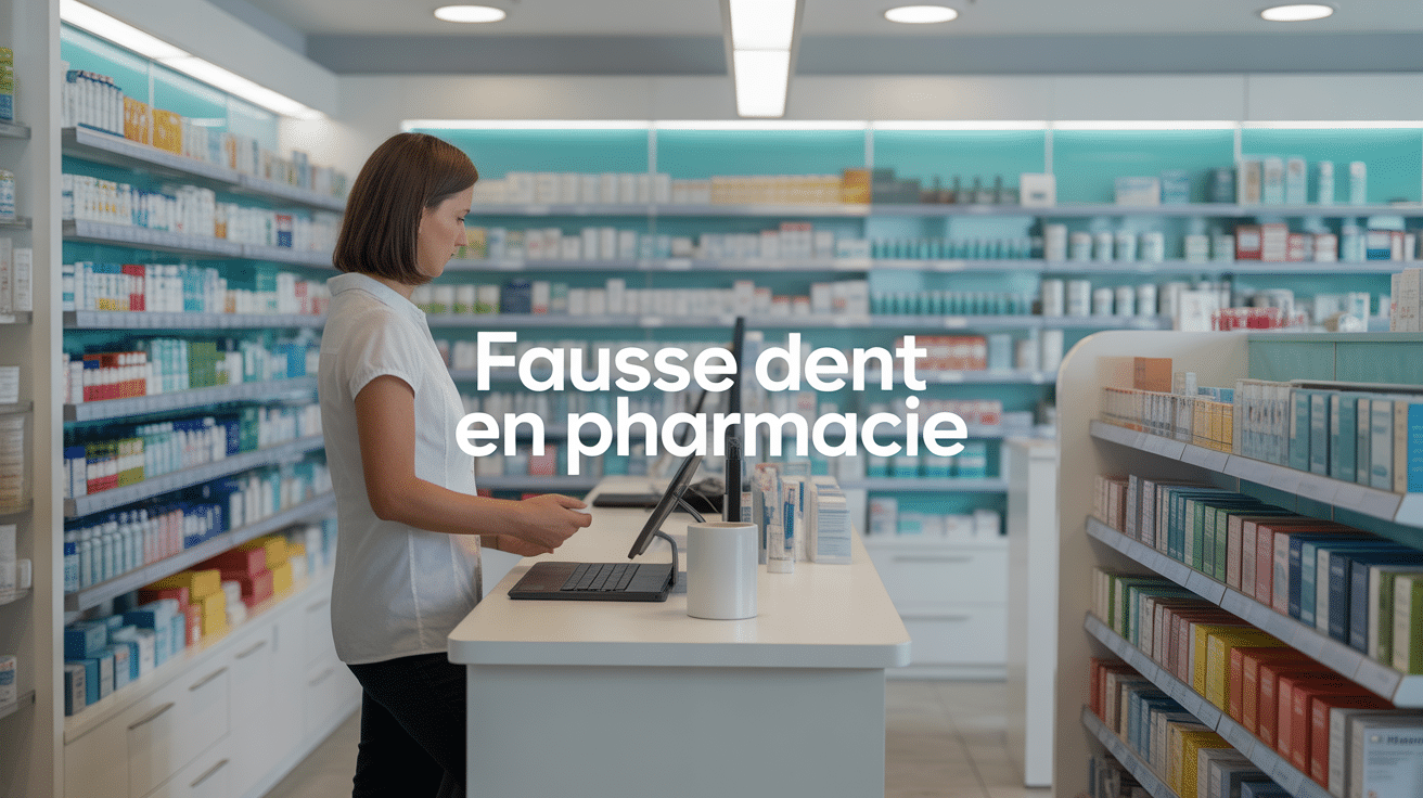 Pharmacie moderne fausse dent en pharmacie rayon dentaire