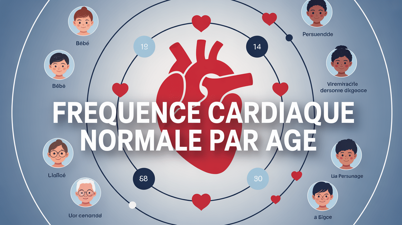 Fréquence cardiaque normale en fonction de l'âge coeur stylisé et âges