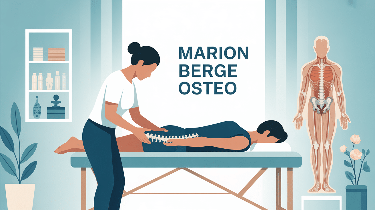 marion berge ostéo cabinet praticien examinant colonne patient
