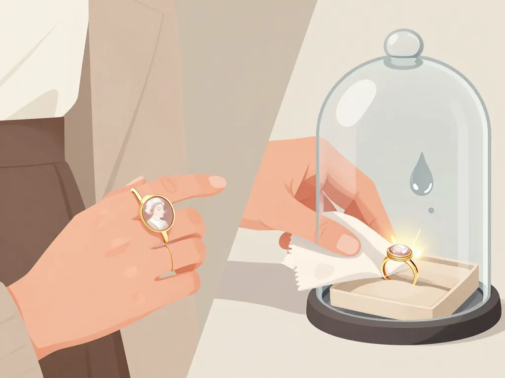 Mise en scène style et soin d’une bague camée