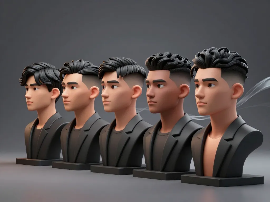 coupe de cheveux homme mi long dégradé avec différents fades