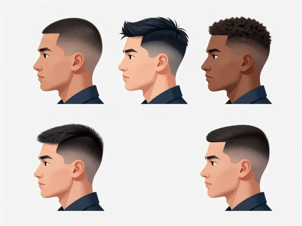 Schéma des styles de coupe militaire en 2x2