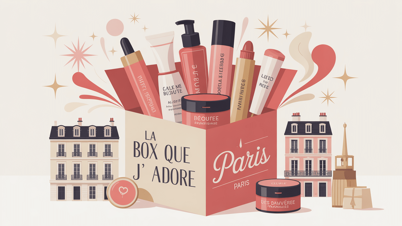 illustration de la box beaute la box que j adore paris ouverte avec produits