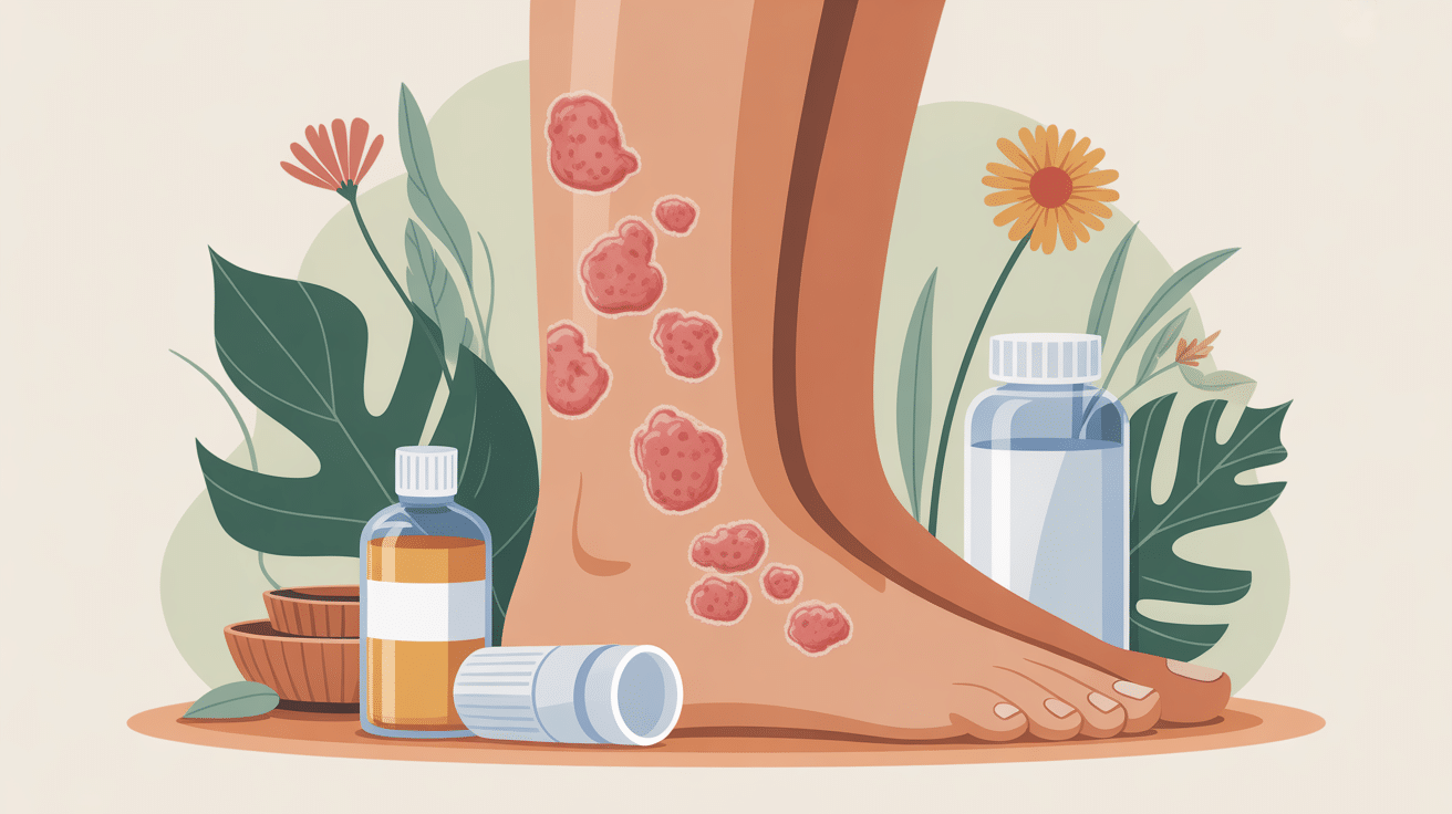 illustration vectorielle psoriasis cuir chevelu plaques rouges et soins