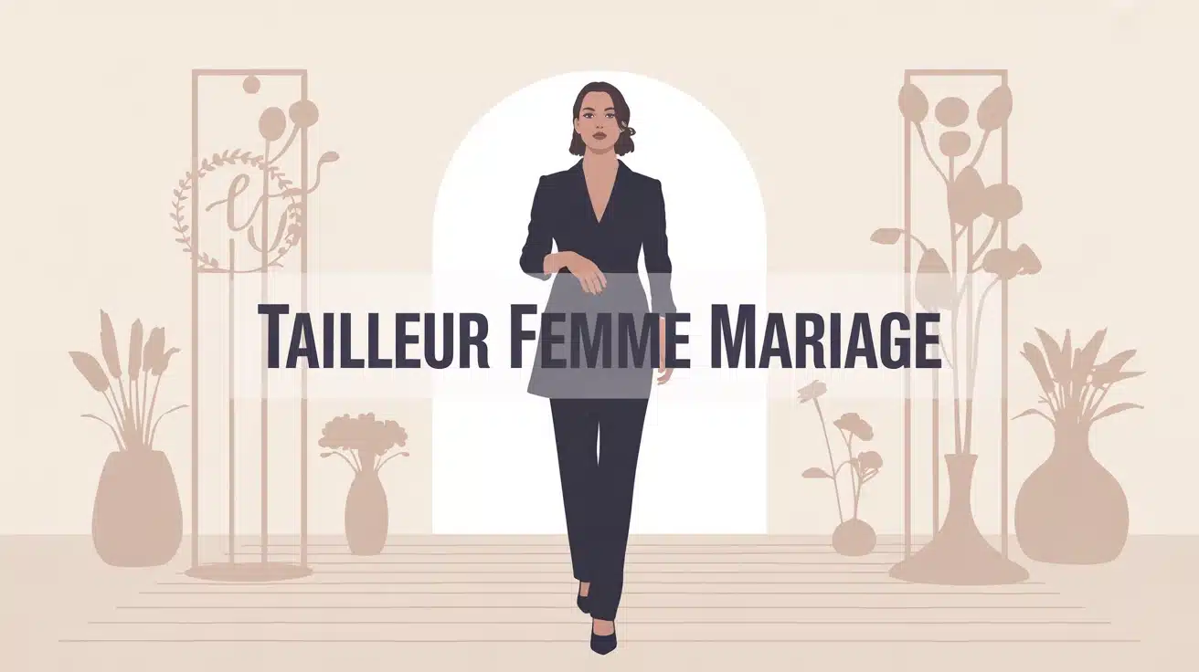 silhouette féminine en tailleur femme mariage élégant