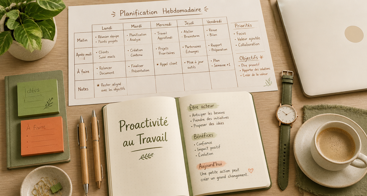 etre proactif bureau organise vue dessus