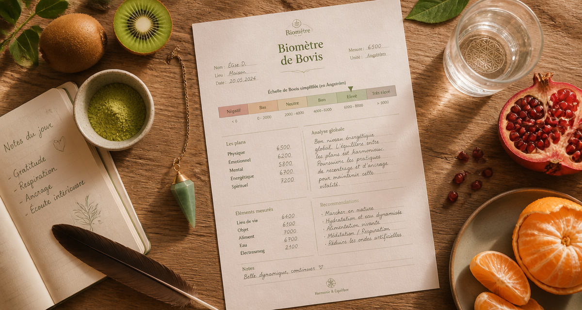 taux vibratoire biomètre Bovis pendule fruits