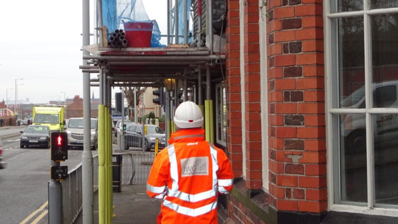 Temporary Works Consultancy being examined by surveyor